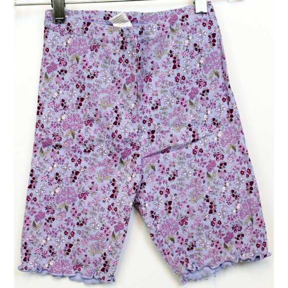 2005 Gymboree Romantic Garden Bike Shorts 7 Lettuce Edge Floral Purple Lavender - Picture 1 of 5